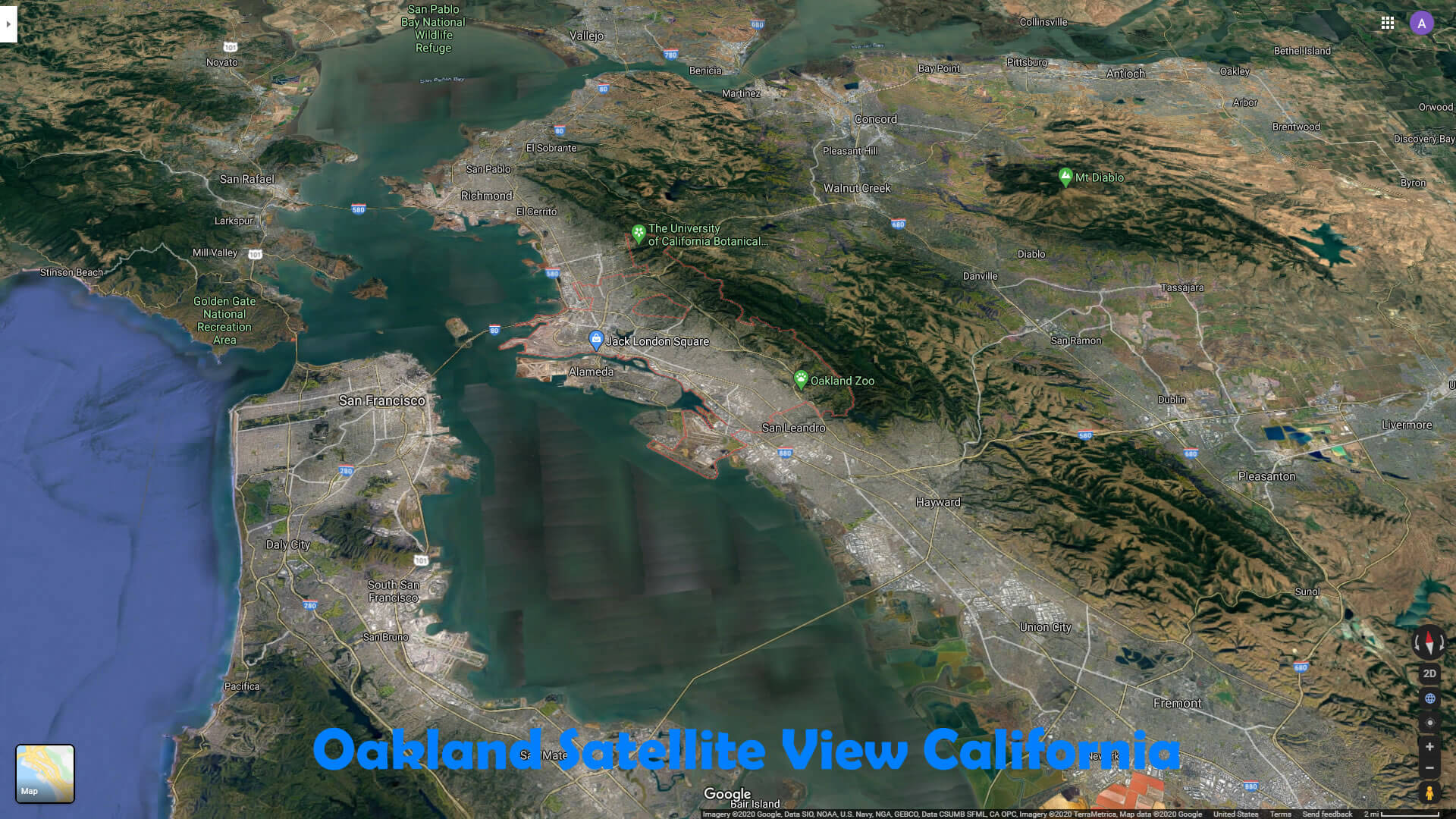 Oakland Satellite Vue californie